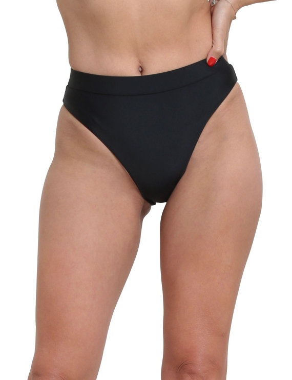 foto modelo bikini calzon alto negro