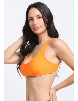 Bikini básico copa C naranja costado