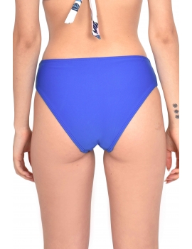 Parte trasera de calzon de bikini con transparencia color azul