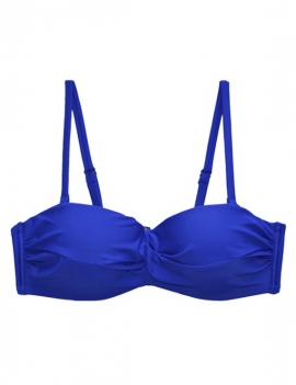 foto producto bikini estilo sostén strapless color azul